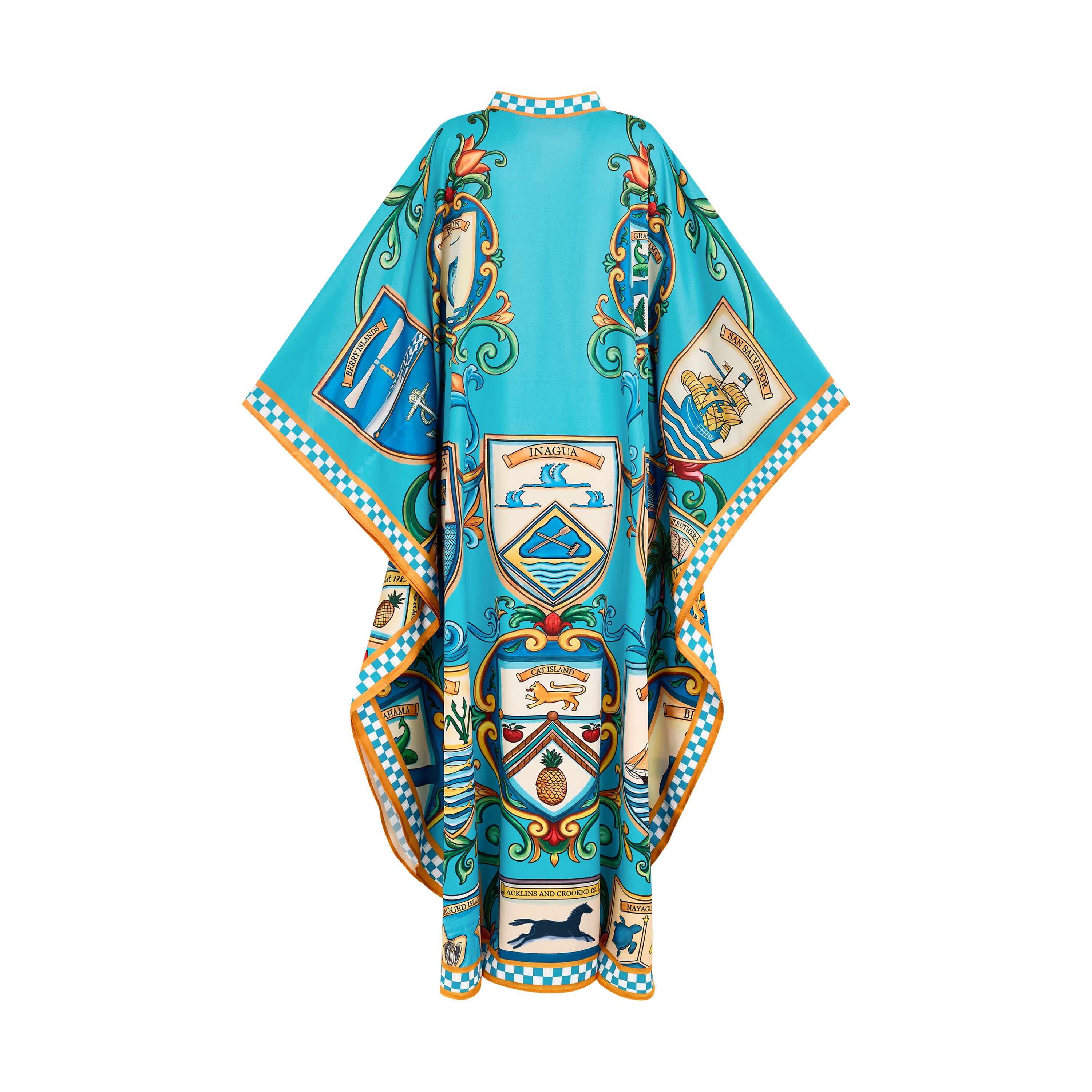 2026 INDEPENDENCE BAND COLLAR KAFTAN-AQUA