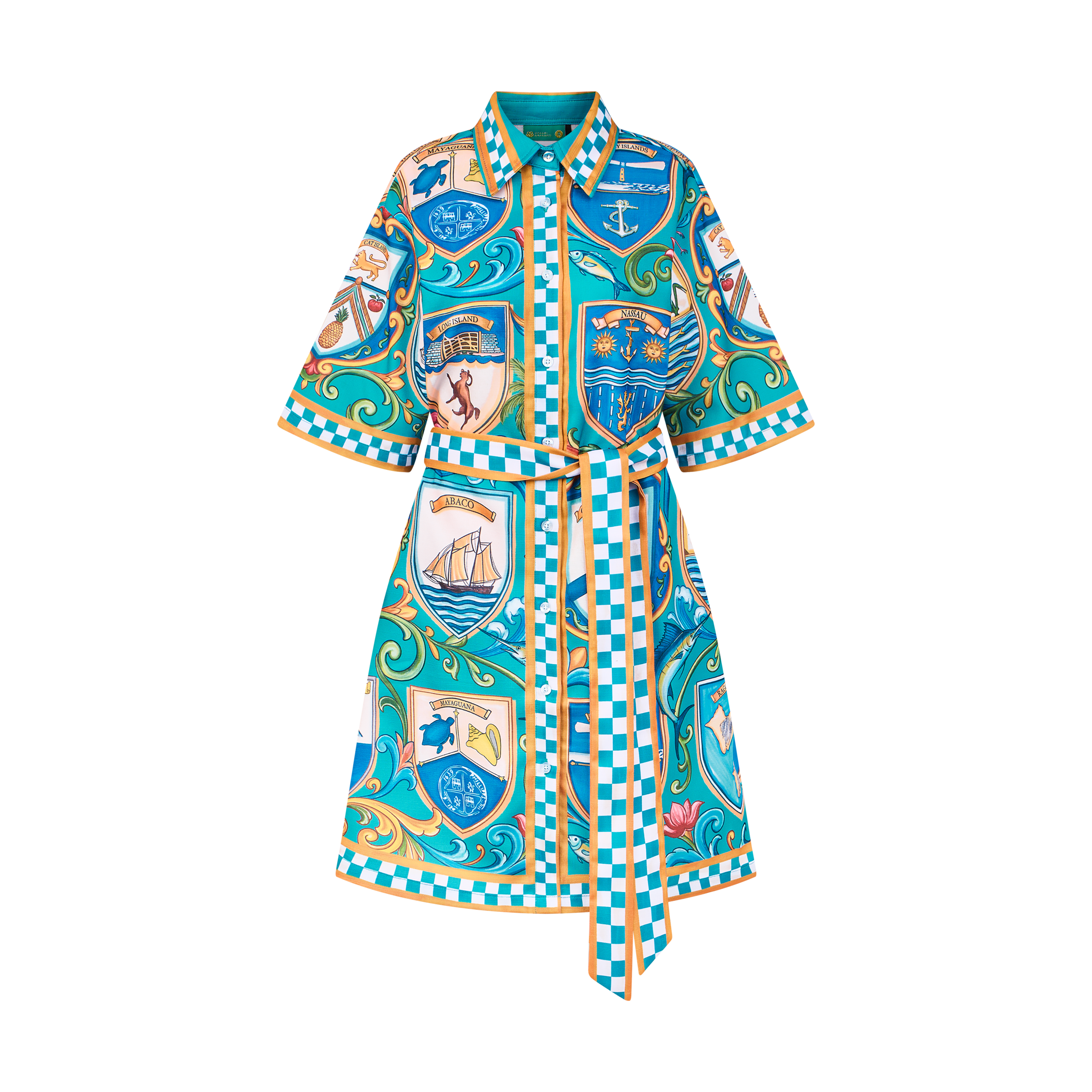 2026 INDEPENDENCE MINI SHIRT DRESS-AQUA