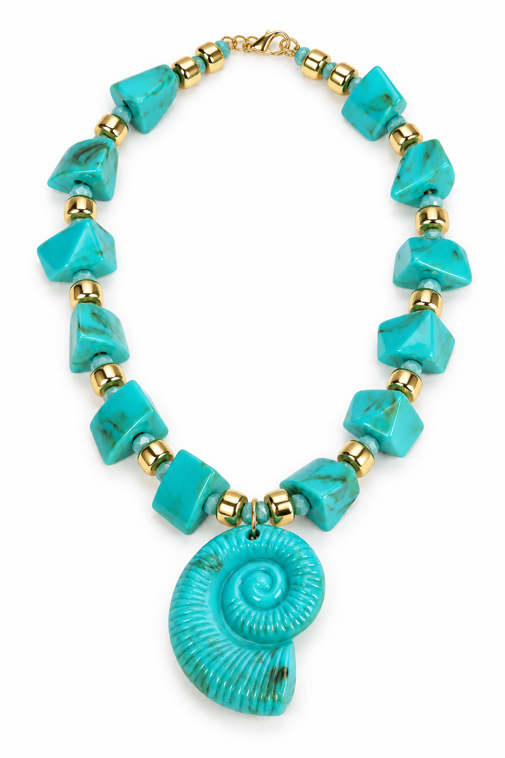 Bahari Queen Conch Turquoise Pendant Necklace - Turquoise