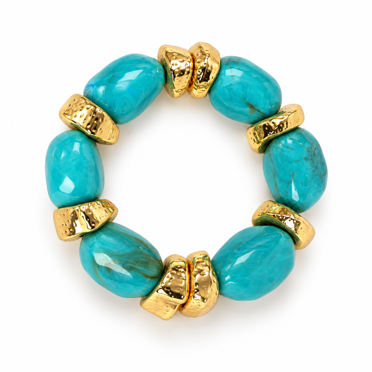 Bahari Island Hop Turquoise Stretch Bracelet - Turquoise