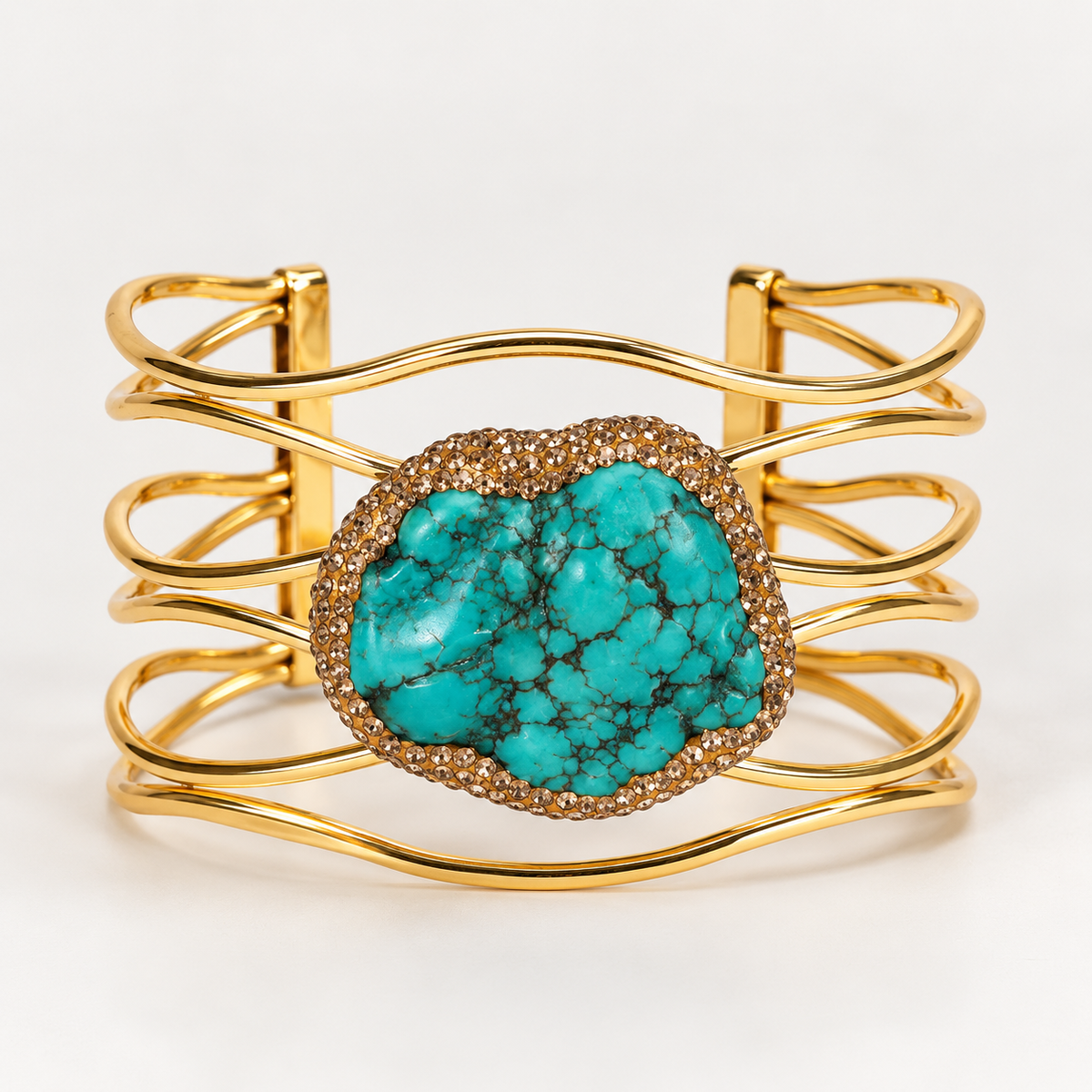 Bahari Thunderball Turquoise Cage Cuff - Turquoise