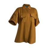 THE STROMBUS BLOUSE-SEPIA