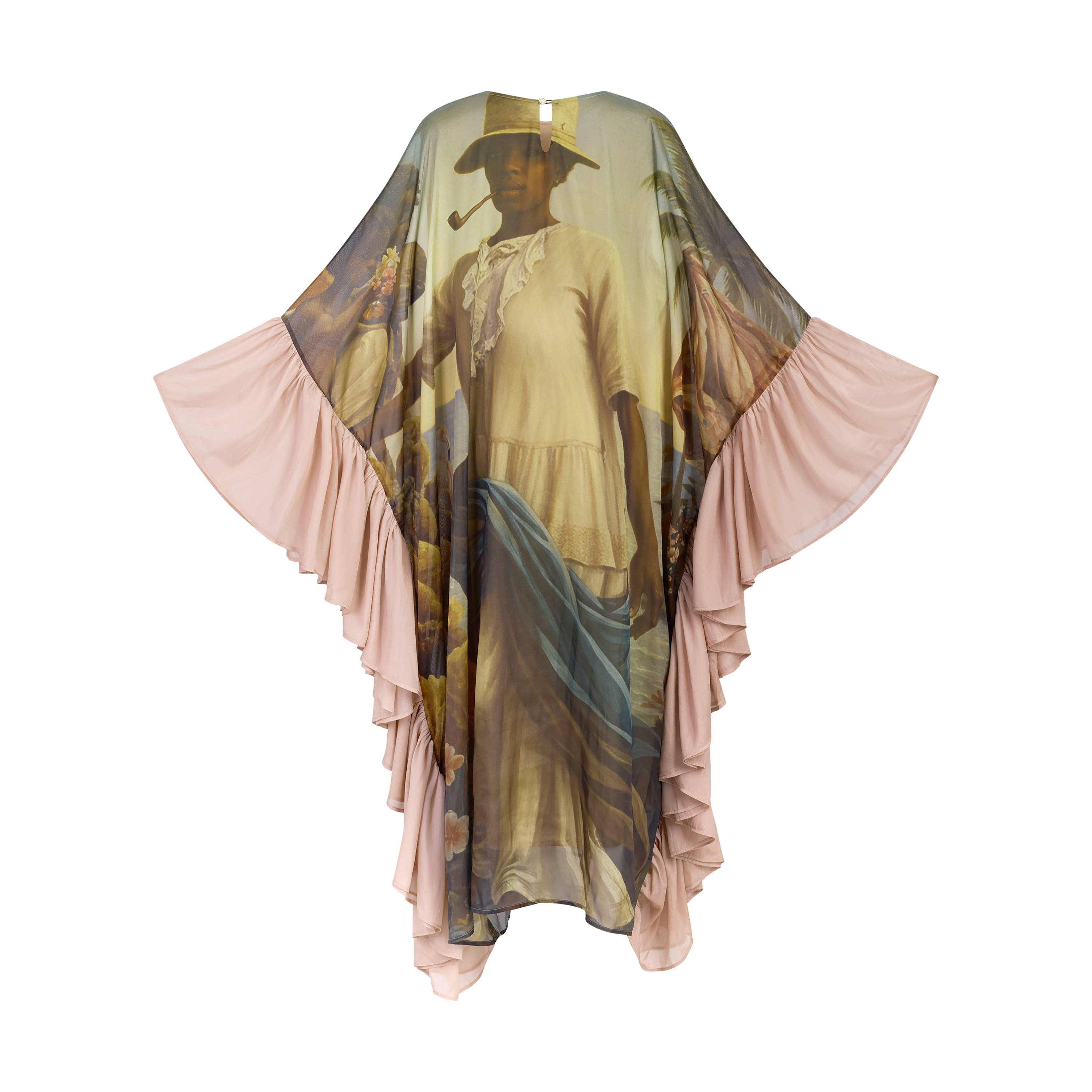 THE MYTHOS RUFFLE KAFTAN- MOCHA