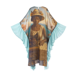 THE MYTHOS RUFFLE KAFTAN- SKY