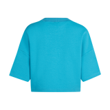 THE COTB MEDALLION CROP TOP-AQUA