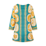 THE COMMERCIA TUNIC BLOUSE-AQUA