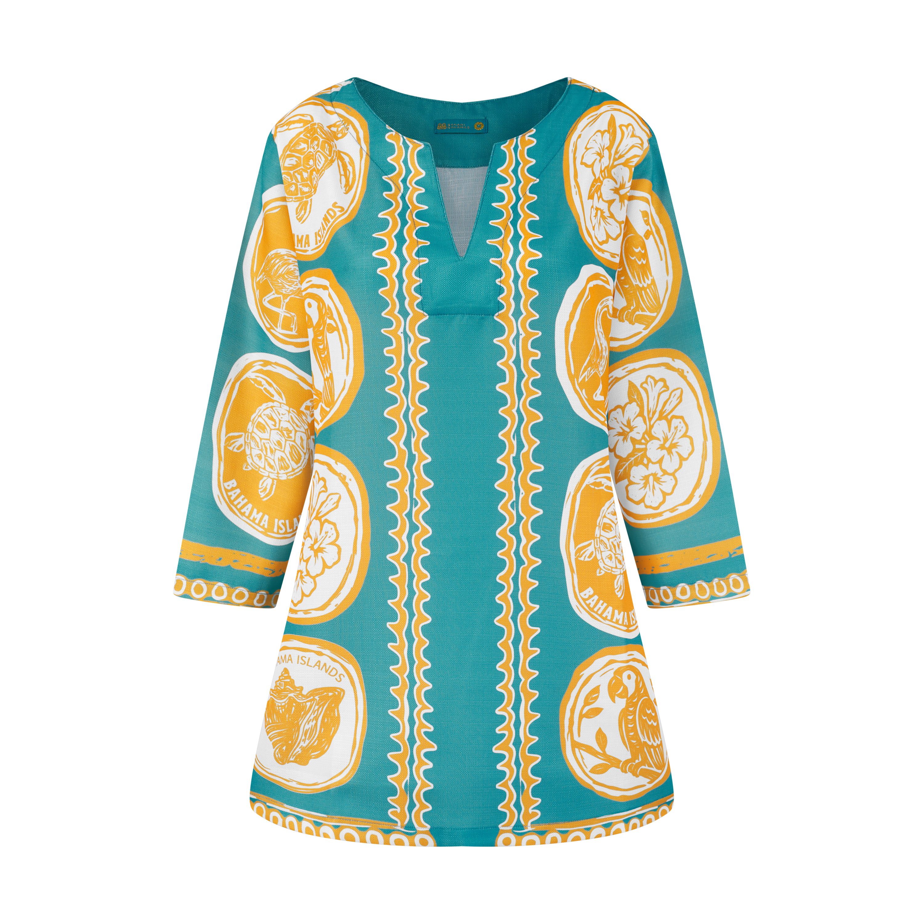 THE COMMERCIA TUNIC BLOUSE-AQUA