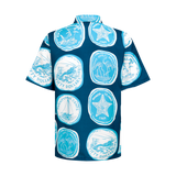 THE COMMERCIA BUTTON UP-NAVY AQUA