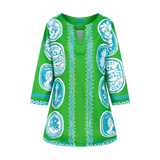 COMMERCIA TUNIC BLOUSE-GREEN AQUA