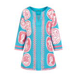 COMMERCIA TUNIC BLOUSE-AQUA CORAL