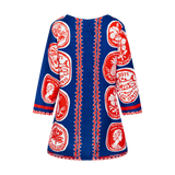 COMMERCIA TUNIC BLOUSE-NAVY RED