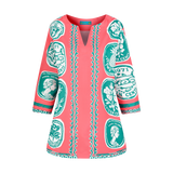 COMMERCIA TUNIC BLOUSE-CORAL KELLY