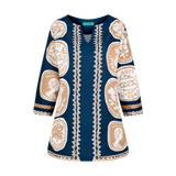 THE COMMERCIA TUNIC BLOUSE-NAVY