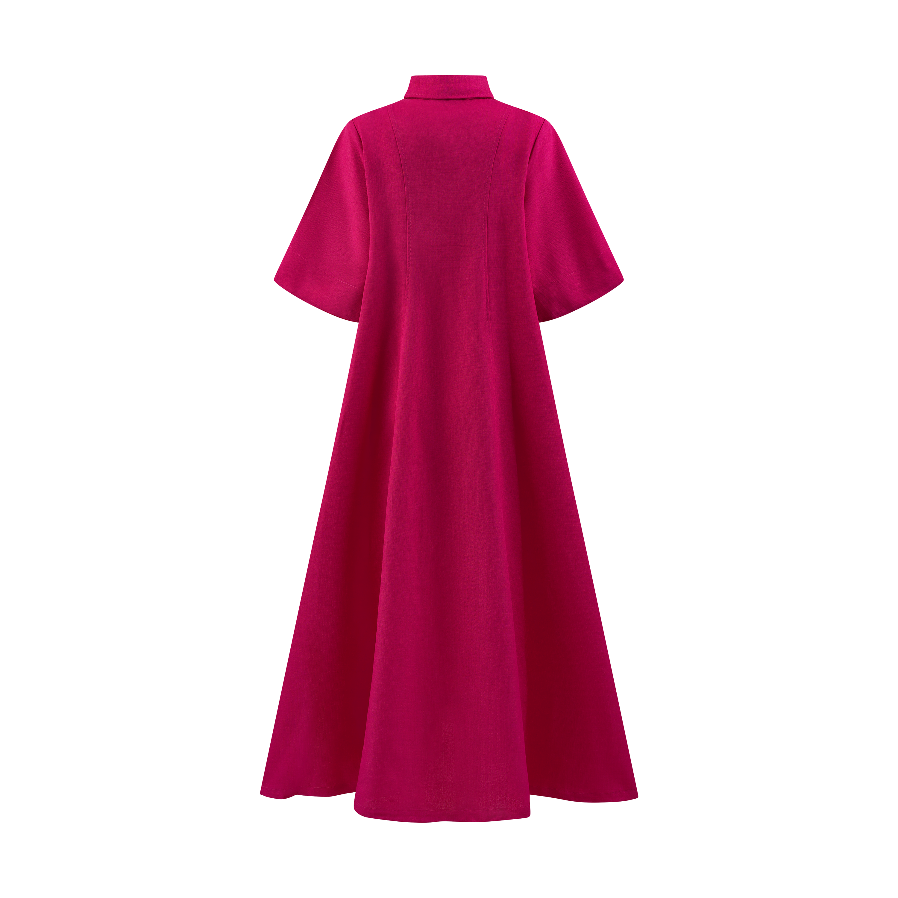 THE STROMBUS MAXI SHIRT DRESS-FUCHSIA