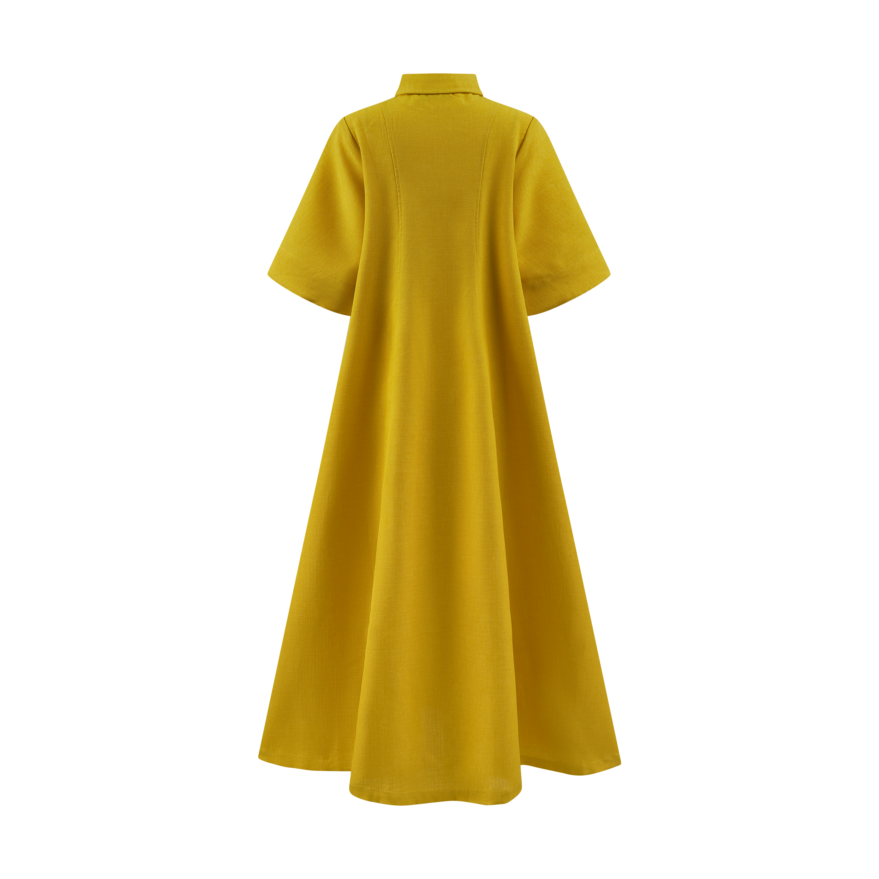 THE STROMBUS MAXI SHIRT DRESS-YELLOW
