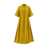 THE STROMBUS MAXI SHIRT DRESS-YELLOW