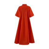 THE STROMBUS MAXI SHIRT DRESS-TANGERINE