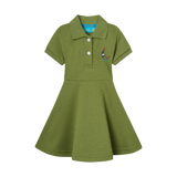 GIRLS STAPLE DRESS-MOSS