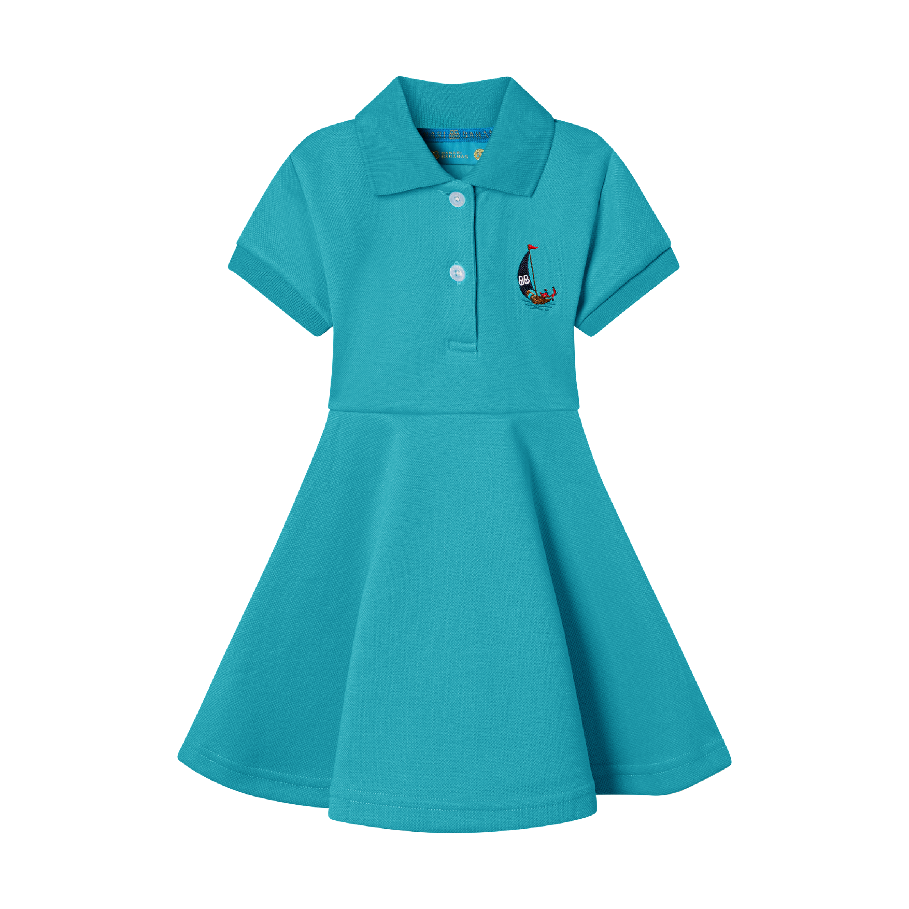 GIRLS STAPLE DRESS-AQUA