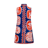 COMMERCIA MINI TUNIC DRESS-NAVY RED