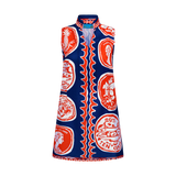 COMMERCIA MINI TUNIC DRESS-NAVY RED