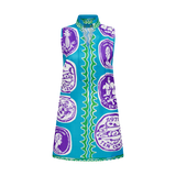 COMMERCIA MINI TUNIC DRESS-AQUA PURPLE