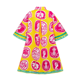 COMMERCIA SHIRT DRESS-YELLOW PINK