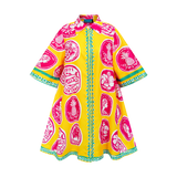 COMMERCIA SHIRT DRESS-YELLOW PINK