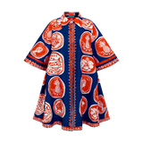 COMMERCIA SHIRT DRESS-NAVY RED