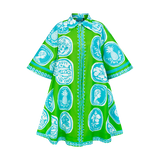 COMMERCIA SHIRT DRESS-GREEN AQUA