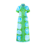 COMMERCIA RUCHED DRESS-GREEN AQUA