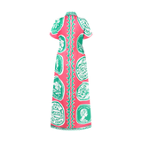 COMMERCIA RUCHED DRESS-CORAL KELLY