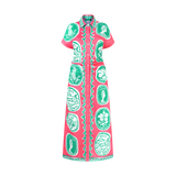 COMMERCIA RUCHED DRESS-CORAL KELLY