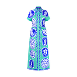 COMMERCIA RUCHED DRESS-SEAFOAM ROYAL