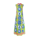 COMMERCIA MAXI TUNIC DRESS-GREEN NAVY