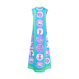 COMMERCIA MAXI TUNIC DRESS-AQUA PURPLE