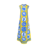COMMERCIA MAXI TUNIC DRESS-YELLOW ROYAL