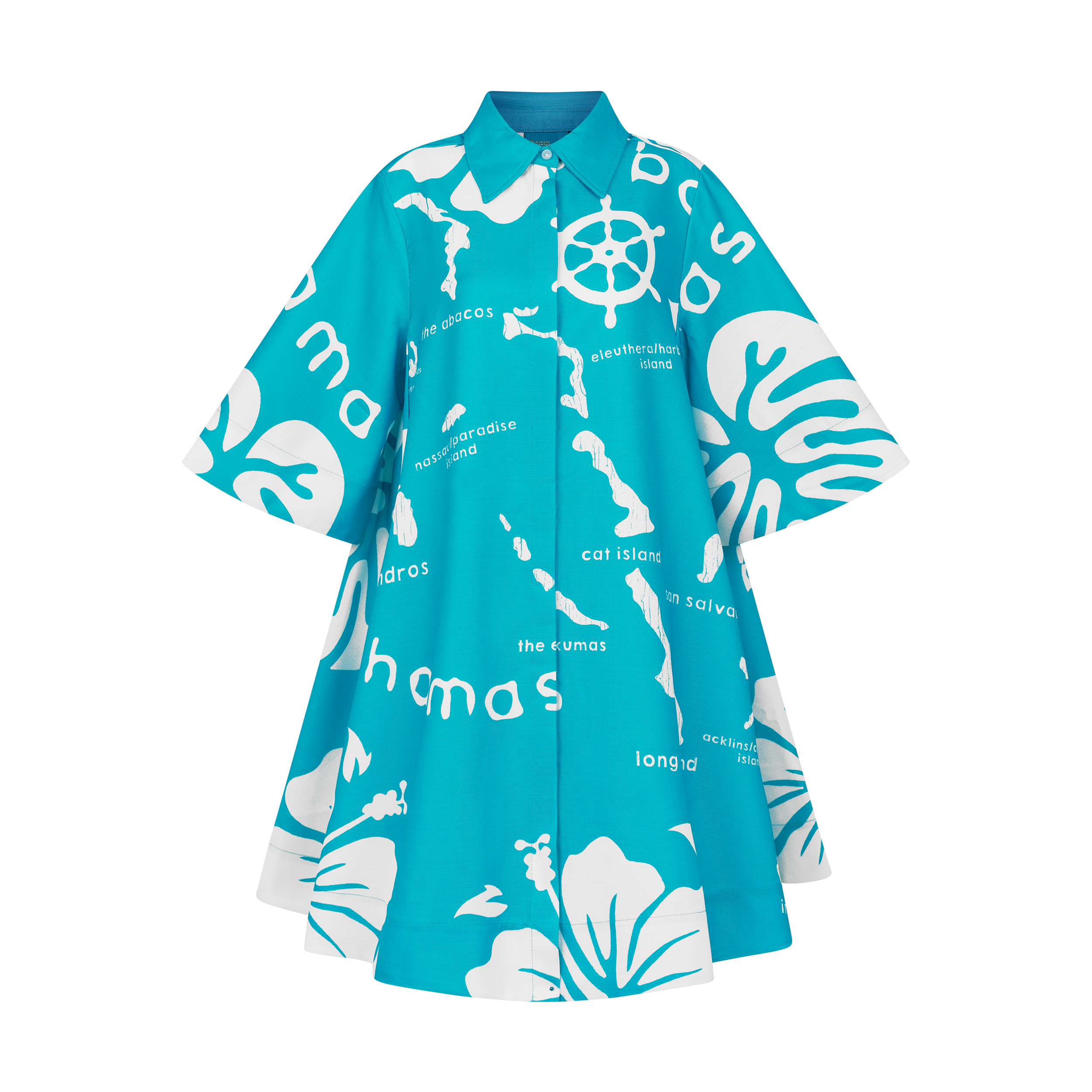 ARCHIPELAGO SHIRT DRESS-AQUA