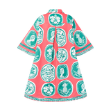 THE COMMERCIA SHIRT DRESS-CORAL