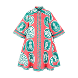 THE COMMERCIA SHIRT DRESS-CORAL