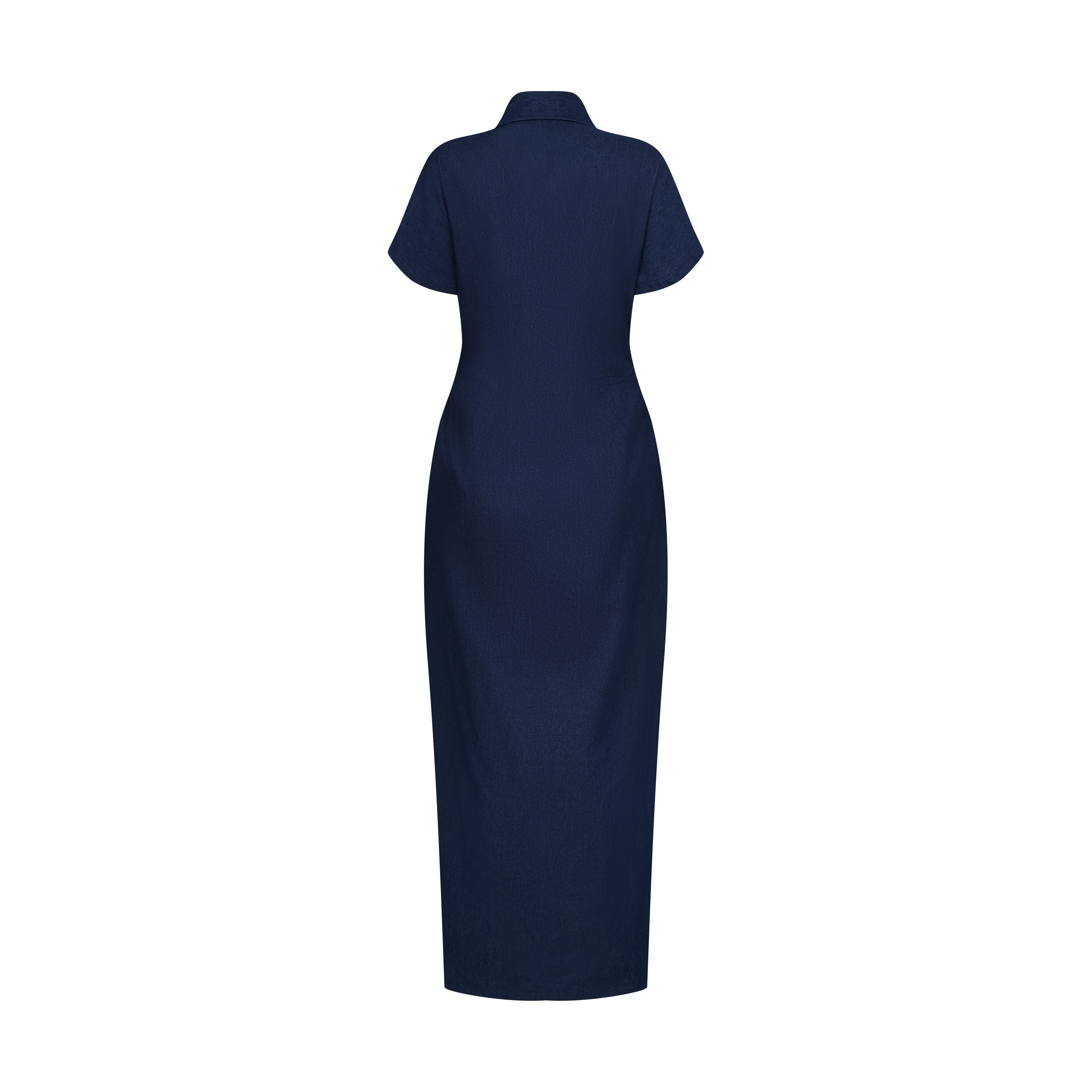 THE DENIM RUCHED WAIST DRESS
