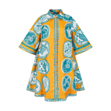 THE COMMERCIA SHIRT DRESS-GOLD