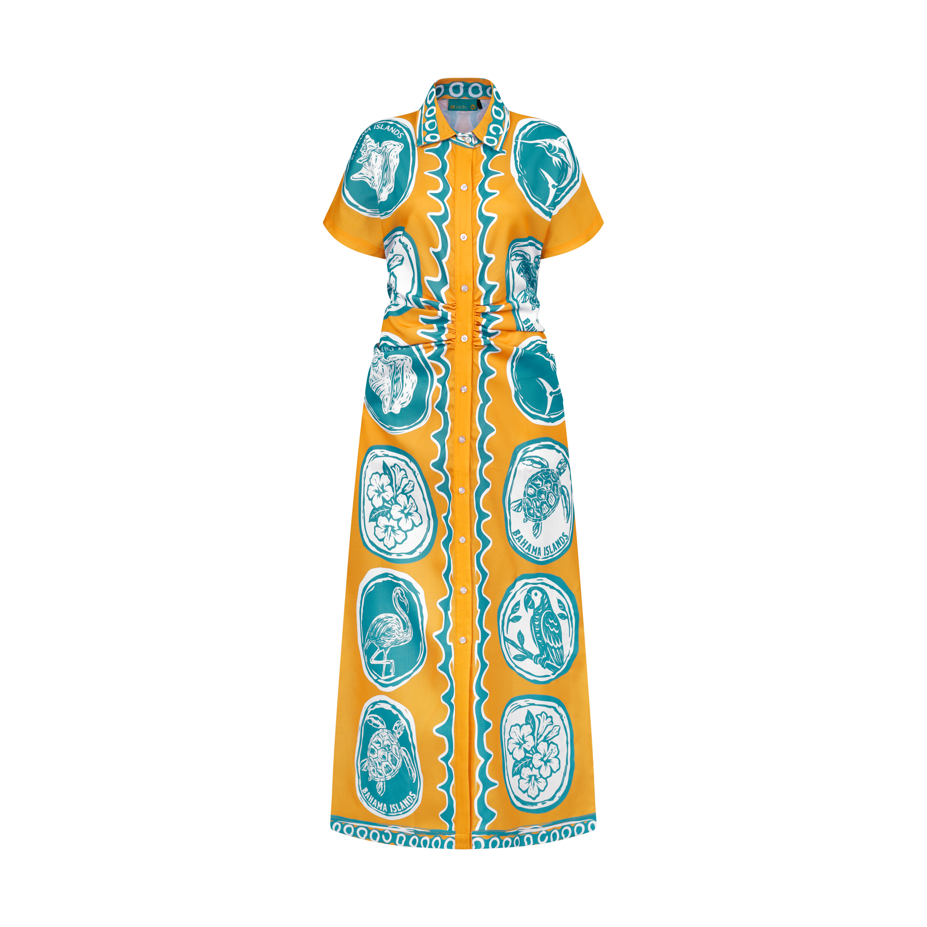 THE COMMERCIA RUCHED DRESS-GOLD