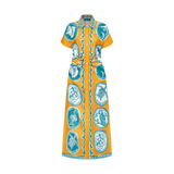 THE COMMERCIA RUCHED DRESS-GOLD