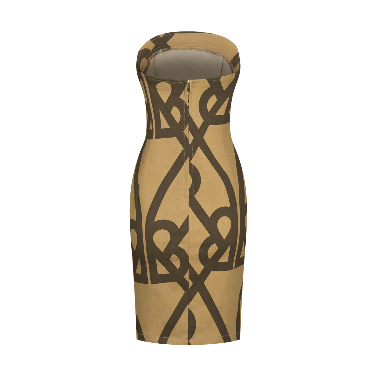 DENOGRAM TUBE DRESS-BROWN