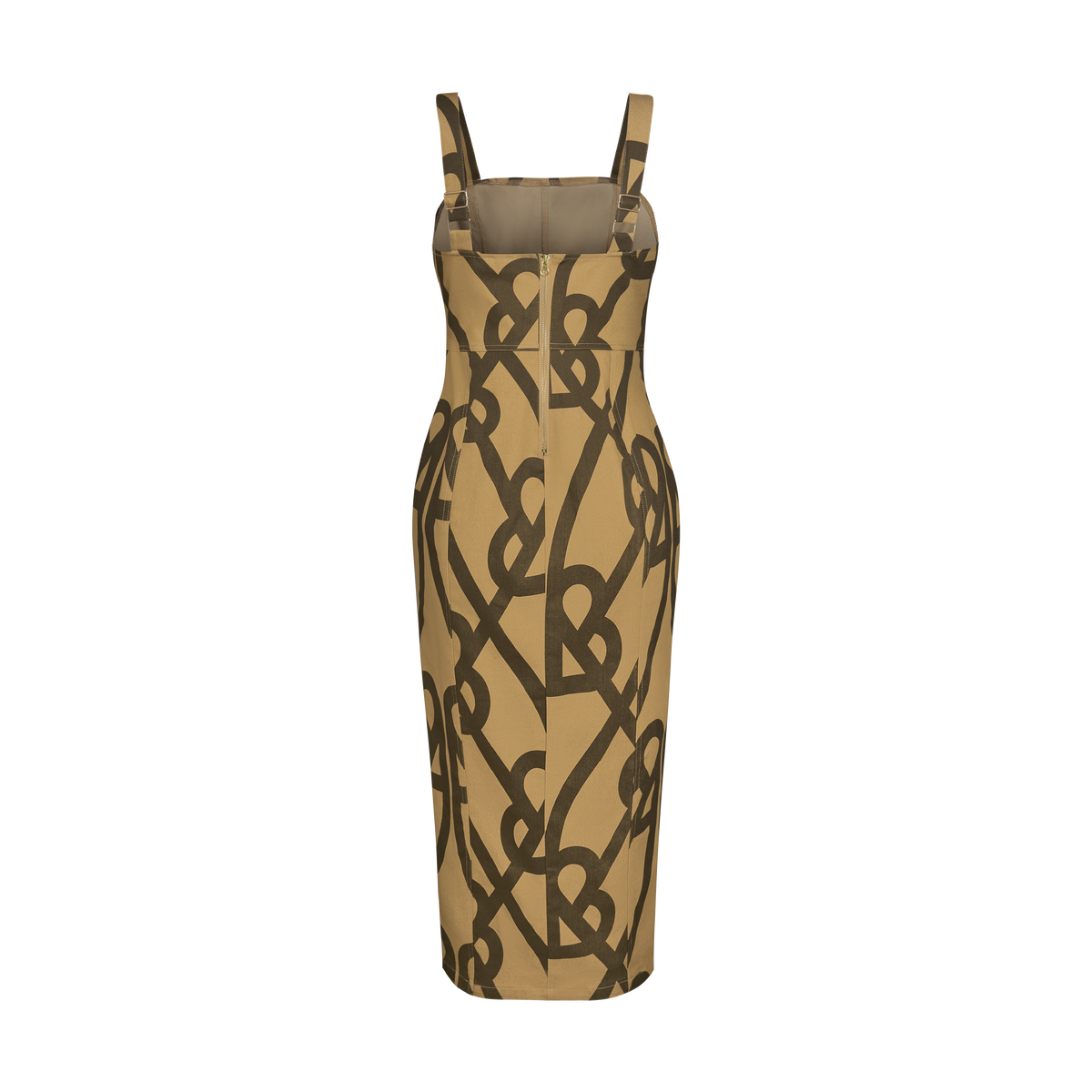 DENOGRAM CAMI DRESS-BROWN