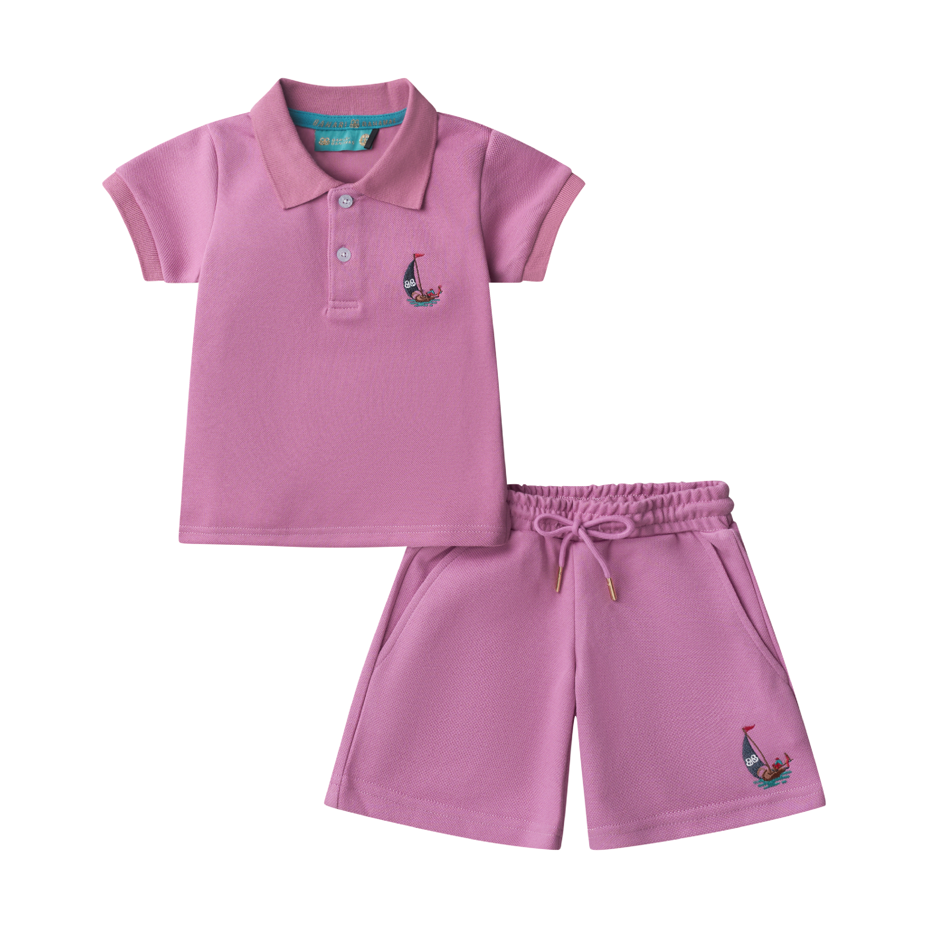 BOYS STAPLE POLO SET-MAUVE
