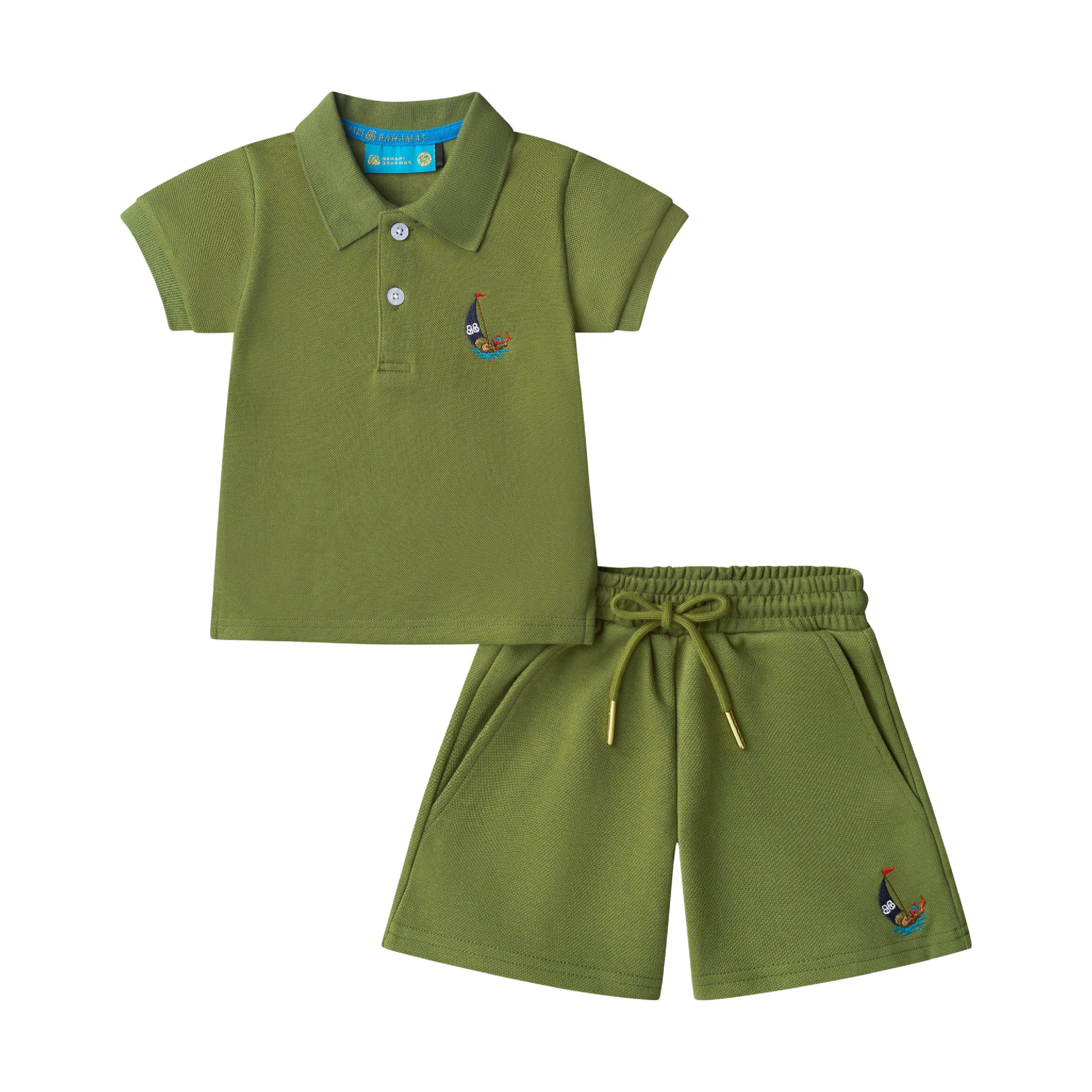 BOYS STAPLE POLO SET-MOSS
