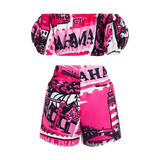 2025 BREAST CANCER OFF-SHOULDER PANT SET