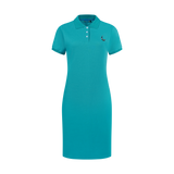 THE STAPLE POLO DRESS-AQUA